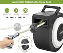 Tuyeho Retractable Garden Hose Reel 100FT, Wall Mount Heavy Duty Water Hose Reels with Automatic Slow Rewind System, Outdoor Hoses Reel with 2 Hose Nozzles for Garden Watering, Car Wash, Pet Shower by GreenHaven Gardens