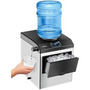 COSTWAY 2 in 1 Countertop Ice Maker Built-in Water Dispenser, 48LBS per Day, S/M/L Size Ice Cube, 5LBS Ice Storage Basket, Fast 6 Mins, Stainless Steel Ice Machine with Extendable Chilled Water Spout by CozyNest Decor