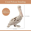 White Pelican Standing Figurine - 13.75” Coral Reef Nautical Decor Coastal Beach Home Accent Ocean Statue for Shelf, Tabletop, or Mantel Display by CozyNest Decor
