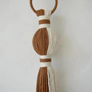 2Pcs Macrame Wall Hanging Boho Home Decor Fiber Art with Sphere Knots Tassels Handmade Yarn Art for Bedroom Living Room Office Entryway by CozyNest Decor