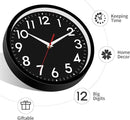 Wall Clock Small Analog 8 Inch Silent Non Ticking Battery Operated Modern Simple Decorative for Kitchen Office Bedroom Bathroom Living Room by CozyNest Decor