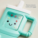 Itzy Ritzy Silicone Rattle Teether– BPA-Free Silicone Teether with Rattle for Babies & Toddlers – Features a Gentle Rattle Sound, Colorful Beads & Multiple Textures (Travel Cup) by TinyTreasures Baby Boutique
