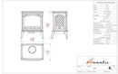 Amantii E50-NA Lynwood Series - 50 cm Freestand Electric Stove Featuring a Cast Iron Frame and a 10 Piece Birch Log Set