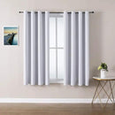 ChrisDowa Grommet Room Darkening Curtains for Bedroom and Living Room - 2 Panels Set Thermal Insulated Blackout Curtains (Greyish White, 52W x 63L by CozyNest Decor