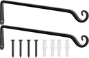 Gtongoko 2 Pack 15 Inch Plant Hangers Outdoor Metal Hanging Plant Bracket Bird Feeder Wall Hooks for Hanging Flower Basket, Wind Chimes, Solar Lanterns, Black by GreenHaven Gardens