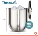 SNOWFOX Premium Vacuum Insulated Stainless Steel Ice Bucket with Lid/Tongs, Non-Rubber Bottom, Home Bar Accessories, Bartending Ice Buckets for Parties, Outdoor Entertaining Supplies, 3L, Steel