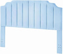 24KF Light Blue Teddy Fabric Tufted King Upholstered Headboard, Modern Vertical Channel Design California King Headboard with Stepped Silhouette Top Edge,6026-K-Teddy Light Blue by CozyNest Decor