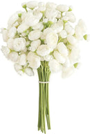 Floroom Ranunculus Artificial Flowers 18 Pcs Ivory Faux Silk Mini Ranunculus Bulk Fake Wedding Filler Flowers for DIY Bouquets, Centerpieces, Bridal Shower Decorations & Arrangements by CozyNest Decor