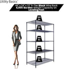 48"x24"x72" Black 5-Tier Premium Wire Shelving NSF 4000 LBS MAX Capacity Heavy Duty Steel Storage Rack for Warehouses, Garages, Hospitals, Commercial Spaces, & Schools w/Premium Wheels by CozyNest Decor