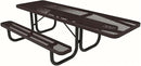 Coated Outdoor Furniture Heavy-Duty Portable ADA-Compliant Outdoor Picnic Table, Expanded Metal Patio Dining Furniture Made in America (8ft Rectangular, One-Side Handicap, Brown) by GreenHaven Gardens