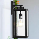 Dusk to Dawn Outdoor Wall Light Fixture, 16" Large Exterior Black Lantern Waterproof, Farmhouse Porch Sconce Lighting, Modern Wall-Mounted Outside Lights for House Garage, Patio Lamp by GreenHaven Gardens