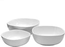 Denmark White Porcelain Chip Resistant Scratch Resistant Commercial Grade Serveware, 3 Piece Serving Bowl Set by CozyNest Decor