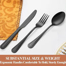 40 Pcs Black Silverware Set for 8 with Pearled Edge Handle design, Food Grade Stainless Steel Flatware Set, Eating Utensils Sets Include Fork/Knife/Spoon, Reusable Cutlery Set, Dishwasher Safe by CozyNest Decor