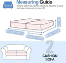Couch Cushion Covers Individual Large Super Stretch Chenille (Softer Version) Sofa Cushion Covers, Couch Seat Covers Couch Slipcovers Furniture Protector (2PC, Pale Pink) by CozyNest Decor