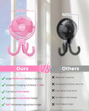 FRIZCOL 12000mAh Portable Stroller Fan, Use As Power Bank, 65H Battery Operated Fan Flexible Tripod Clip On Fans, Detachable Personal Handheld Baby Fans for Stroller, Car seat, Desk, Treadmill（Pink） by TinyTreasures Baby Boutique