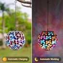 Hanging Solar Lanterns Outdoor Waterproof, Decorative Mosaic Butterfly Solar Lantern, Gazing Ball Globe Hanging Lantern for Patio Garden Yard Home Decor by GreenHaven Gardens