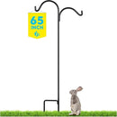 Gray Bunny Dual Sided Shepherds Hooks for Outdoor - 65" Heavy Duty Metal Bird Feeder Pole & Lantern Pole, 1/2" Thick Plant Hangers Outdoor, Great for Weddings Décor & Mason Jars - Black by GreenHaven Gardens