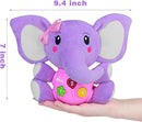 Aitbay Plush Elephant Music Baby Toys 0 3 6 9 12 Months, Cute Stuffed Aminal Light Up Baby Toys Newborn Baby Musical Toys for Infant Babies Boys & Girls Toddlers 0 to 36 Months (Purple) by TinyTreasures Baby Boutique