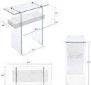 ivinta Glass Console Table with Storage, 31.5'' Modern Narrow Sofa Table with Storage Shelves for Living Room, Hallway, Foyer, Bedroom 5103 (White) by CozyNest Decor