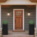 Metallic Heavy Tall Outdoor/Indoor Planter Box 14Lx14Wx30H Inches Rectangular Large Flowerpot, Tall Metal Planter Box for Front Porch ‎25 Pounds, No Assembly Required, Black, 1 Pack by CozyNest Decor