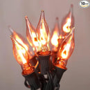 12.8Ft Christmas Lights Flickering Flame String Lights with 12 Pack Clear C7 Flame Light Bulbs（2 Spare）, Great for Indoor Outdoor Home Patio Party Christmas Decorations Lights, 1W, E12 Base by GreenHaven Gardens