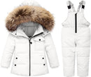 Baby Girl Winter Snowsuit Coat Boy Fur Snow Pants Bib Jacket For Toddler Clothes by TinyTreasures Baby Boutique