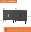 LYNSOM TV Stand for 55 Inch TV, Media Console Table with 2 Cabinets, Storage for Bedroom, Living Room, Entertainment Room (Black) by CozyNest Decor