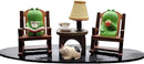 7 Pcs Cute Frog Rocking Chair Set with Miniature Frog Figurines, Mini cat, and Whimsical Trinkets - Versatile Decor for Office, Home, Yard, Patio, and Lawn by GreenHaven Gardens