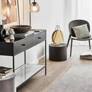 Nesting Coffee Table Set of 2, Modern Round Coffee Table with Non-Slip Feet, Wooden Circle Accent Tables for Small Spaces Living Room Bedroom Balcony Office Drum Side Table (Black) by CozyNest Decor