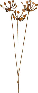 Metal Flower Arrangement 3 or 5-Piece Set, Rusty Finish, Made in USA (Set of 3) by GreenHaven Gardens