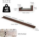 SAUMONIERES Picture Ledge Shelf Floating Book Shelves Set of 2 Wall Mounted Solid Wood for Bedroom Bathroom Living Room Kitchen, 72 Inch Walnut by CozyNest Decor