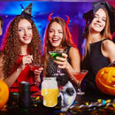 VOSAREA 4pcs Halloween Beverage Bottles Clear Skull Shaped Jar Cups 800ml Plastic Drink Bottles with Screw Straw Hole Lid Party Water Tumbler Skull Beverage Juice Mug by CozyNest Decor