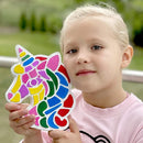 TOYLI Unicorn Painting Kit for Kids, Art Set, DIY Project, Stepping Stone Kit, Includes 2 Brushes and 6 Paints, Mess-Free Arts and Crafts by TinyTreasures Baby Boutique