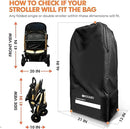 ONGUARD Waterproof Single and Double Stroller Bag for Airplane - Travel Stroller Cover for Air Travel and Storage - Gate Check Bag Backpack- Baby Airplane Essentials - Black by TinyTreasures Baby Boutique