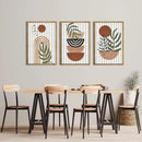 Large Boho Mid Century Wood Wall Art Set Modern Bohemian Wooden Wall Decor Minimalist Leaf Art Decor Abstract Geometric Wall Sculptures for Living Room Bedroom Office-16x24Inchx3 by CozyNest Decor