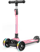 Besrey Kick Scooter for Kids Ages 3-10, 3-Wheel Folding Scooter with Adjustable Height, LED Light Wheels, Extra Wide Deck for Outdoor Activities by TinyTreasures Baby Boutique