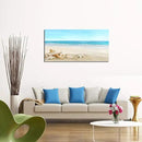 DZL Art S73975 Beach Picture Decor Ocean Painting Canvas Wall Art Prints of Starfish and Seashell on Sandy Seaside Ready to Hang for Living Room Bedroom Office Wall Decor Home Decoration by CozyNest Decor