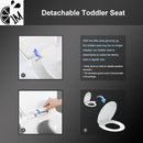 Round Toilet Seat with Toddler Seat Built In, 3X Slow Close FOR BOTH TODDLER & ADULT Seats, Potty Training Toilet Seat, No Wiggle and Easy to Install, Detachable Toddler Seat, White (2Pcs Pack) by TinyTreasures Baby Boutique