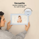 Baby Hand and Footprint Kit - Clay Handprint Keepsake Frame, Newborn Nursery Picture Frame, Personalized New Mom Gifts for Baby Shower & Registry (Mist Blue) by TinyTreasures Baby Boutique