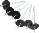 100 Pack Landscape Stakes with Gasket Caps - 6.3 Inch Heavy-Duty Galvanized Steel Garden Spikes are Used to Fixing Weed Barrier, Artificial Lawn, Patio Rug, Etc by GreenHaven Gardens