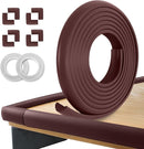 Baby Proofing Corners and Edges Protector Guards (16.5FT Edge +8 Corners), Soft Rubber Foam Edge Protector with Removable Double Sided Tapes, Furniture Table Bumper Guard for Baby Safety-Brown by TinyTreasures Baby Boutique