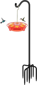 FEED GARDEN 92 Inch Adjustable Outdoor Shepherds Hook Bird Feeder Pole with 7 Prongs Base, Premium Steel Heavy Duty Tall Shepards Hooks for Hanging Bird Feeders, Plant Basket, Lanterns, 1 Pack by GreenHaven Gardens