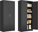 71" Tall Kitchen Pantry Cabinet, Pantry Storage Cabinet with Doors and Shelves, Metal Food Pantry Cabinets with Handles, Black Freestanding Cupboard for Living&Dining Room-Assemble Required by CozyNest Decor