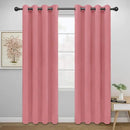 Easy-Going Blackout Curtains for Bedroom, Solid Thermal Insulated Grommet and Noise Reduction Window Drapes, Room Darkening Curtains for Living Room, 2 Panels (52x84 in,Pink) by CozyNest Decor