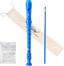 Eastar Soprano Recorder Instrument for Kids Beginners, German Fingering C Key with Cleaning Kit, Thumb Rest, Cotton Bag, Fingering Chart, ERS-21GB, Blue, School-Approved by TinyTreasures Baby Boutique