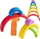 Wooden Rainbow Stacking Toy, Small Wooden Rainbow Stacker, 6 Piece Rainbow Stacking Toy for Baby/Toddlers/Kids, Montessori Educational Rainbow Decor, Kindergarten Teaching Aid by TinyTreasures Baby Boutique