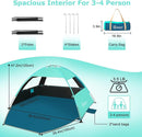 COMMOUDS Beach Tent Sun Shade for 3/4-5/6-7/8-10 Person, UPF 50+ Beach Sun Shelter Canopy Tent, Lightweight, Easy Set Up and Carry by TinyTreasures Baby Boutique