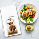 Not Today Heifer Highland Cow Hand Towels for Farmhouse Kitchen Bathroom Decor | Funny Waffle Weave Microfiber Dish Towel Western Gift by CozyNest Decor