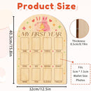 ORIGACH My First Year Baby Growth Photo Display Wood Board - 12 Months Newborn Milestones Photo Board - Neutral Baby Keepsake Frame 1st Birthday Party Nursery Decor New Mom Gift - Rabbit by TinyTreasures Baby Boutique