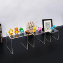 HIIMIEI Clear Acrylic Display Risers 2 Sets, 3-Tier Risers Stands Showcase for Amiibo Funko Pop Figures, Dessert, Jewelry-5"x6"x7" by CozyNest Decor
